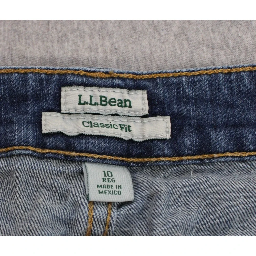 LL Bean Jeans Womens Size 10 Blue Cotton Blend Stretch Classic Fit Bootcut
